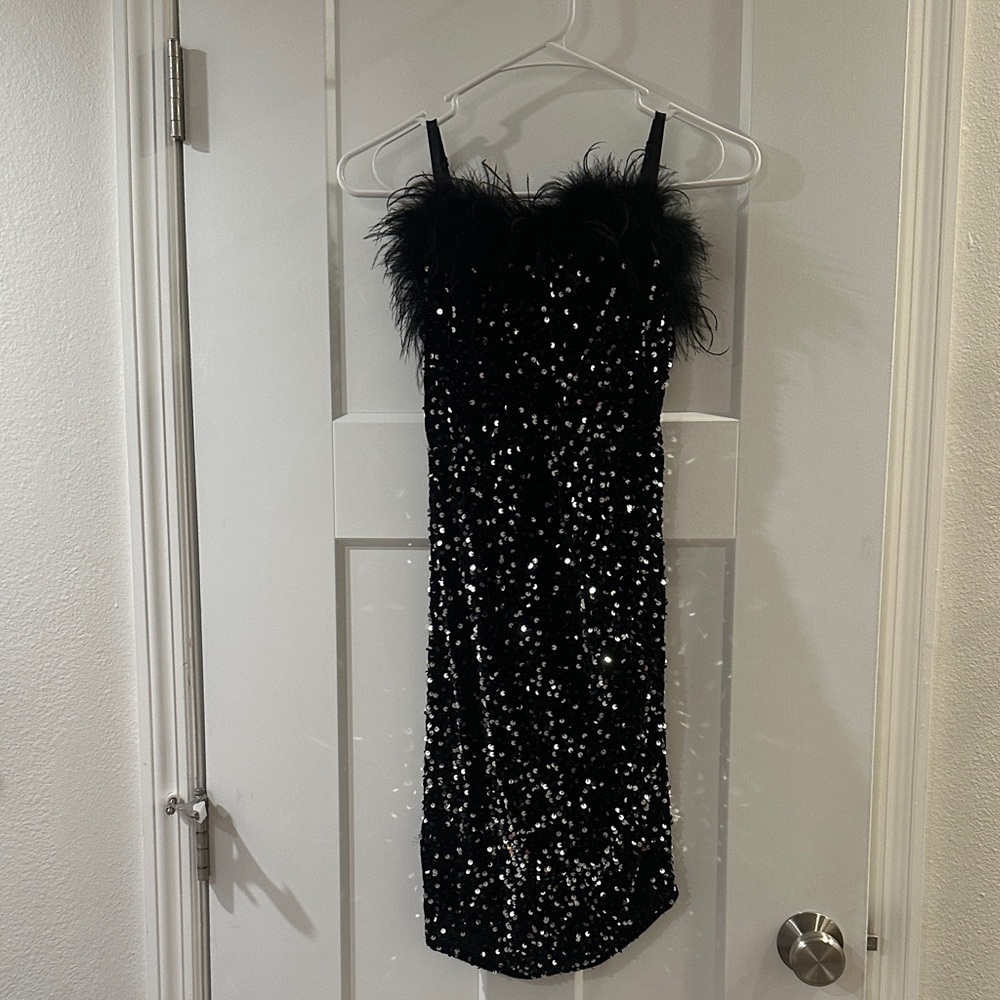 Elegant Black Sequin Kids Formal Dress